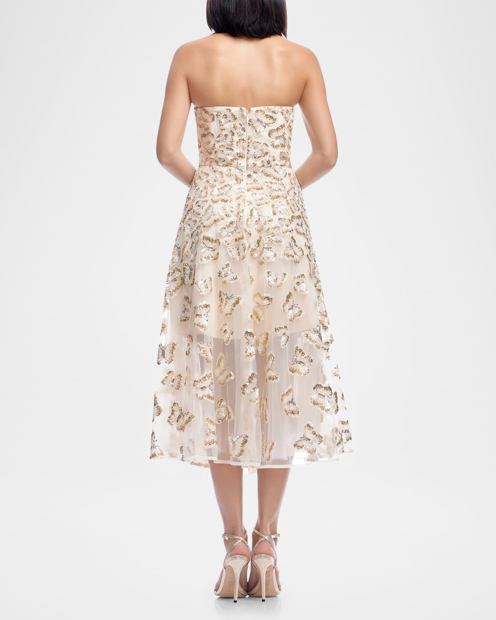 Christina Strapless Sequin Applique Midi Dress Product Image