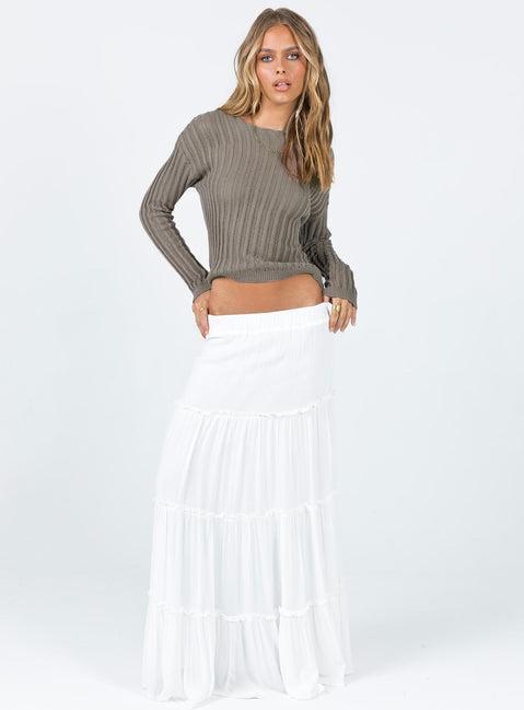 Miriah Maxi Skirt White Petite Product Image