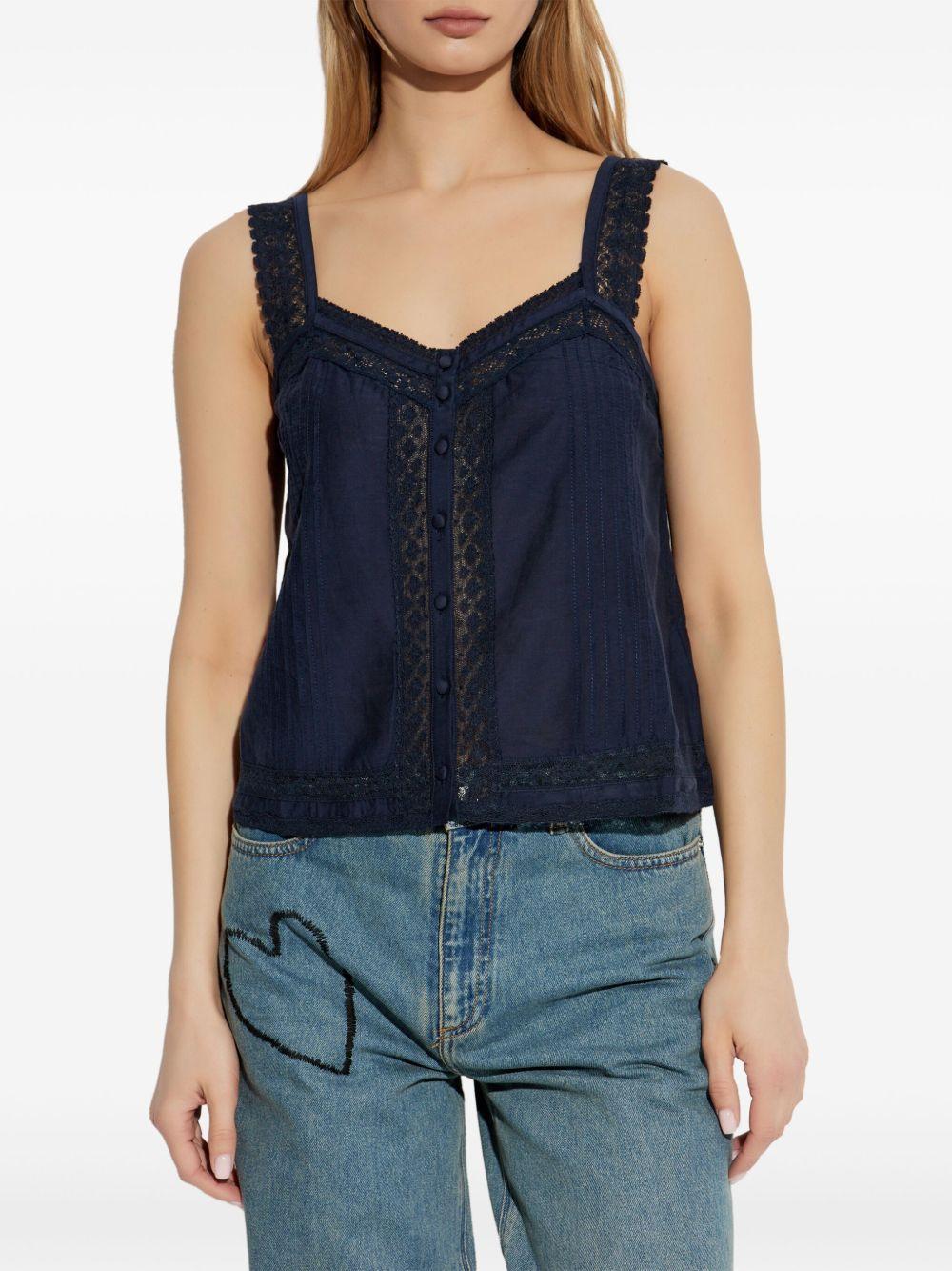 lace-trimmed tank top  Product Image