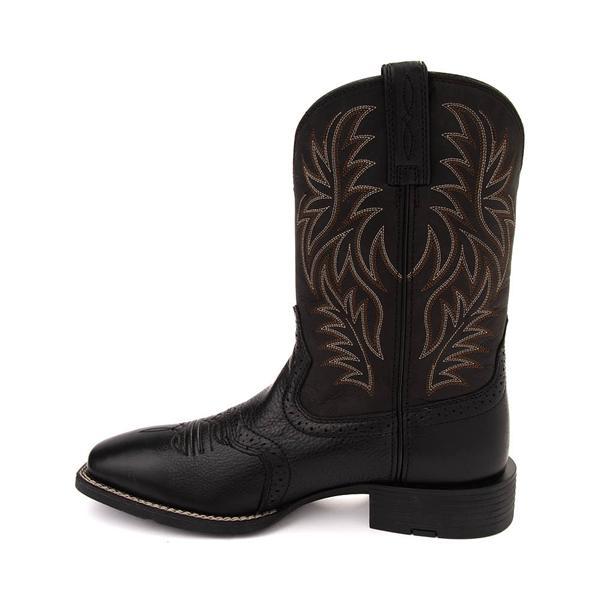 Ariat Sport Western Wide Square Toe (Black Deertan Cowboy Boots Product Image