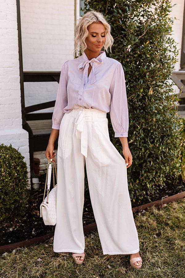 Hazelle High Waist Trousers In White Product Image