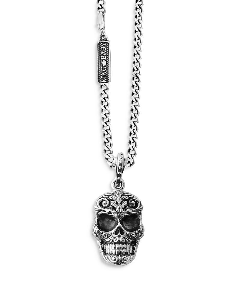 King Baby Studio Carved Baroque Skull Pendant Necklace, 24 Product Image