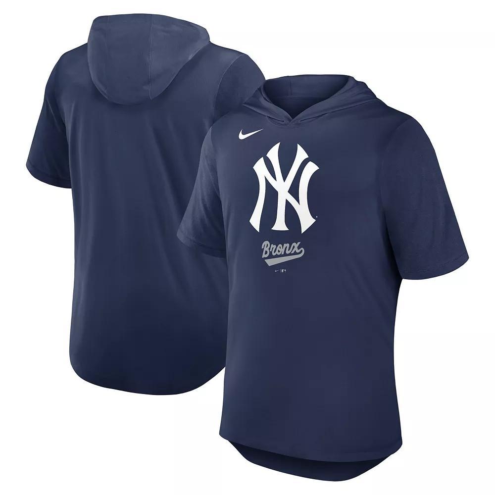 Men's Nike Navy New York Yankees Tri-Blend Performance Hoodie T-Shirt,  Product Image