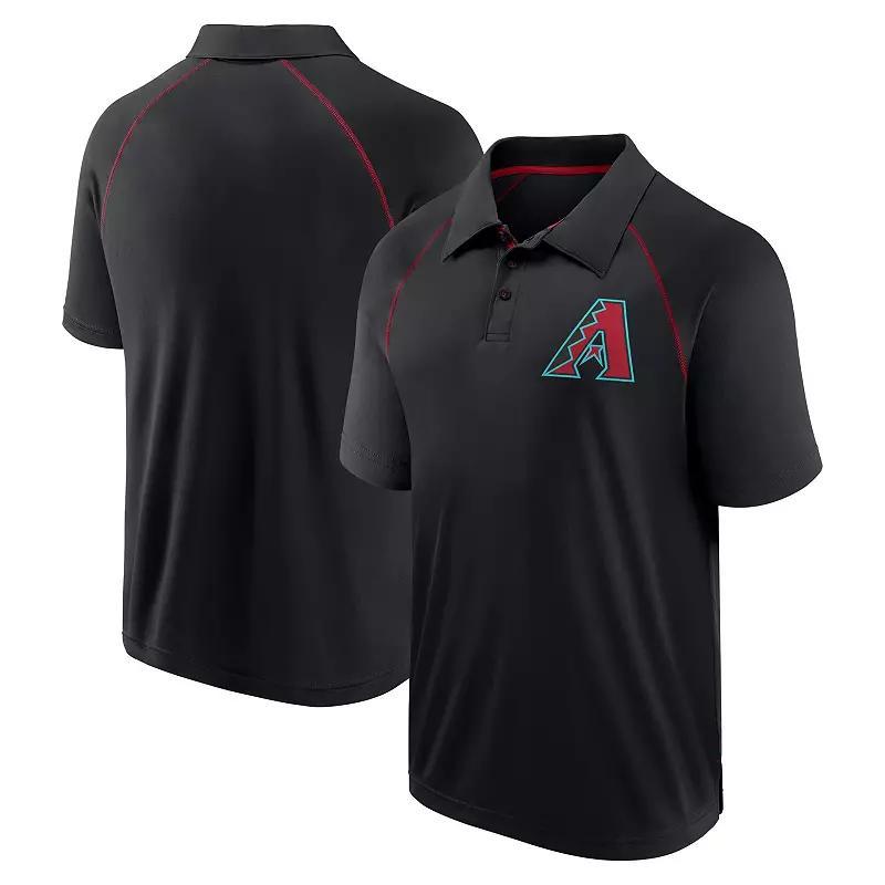 Men's Fanatics Black Miami Marlins Strong Alone Raglan Polo, Size: Small Product Image