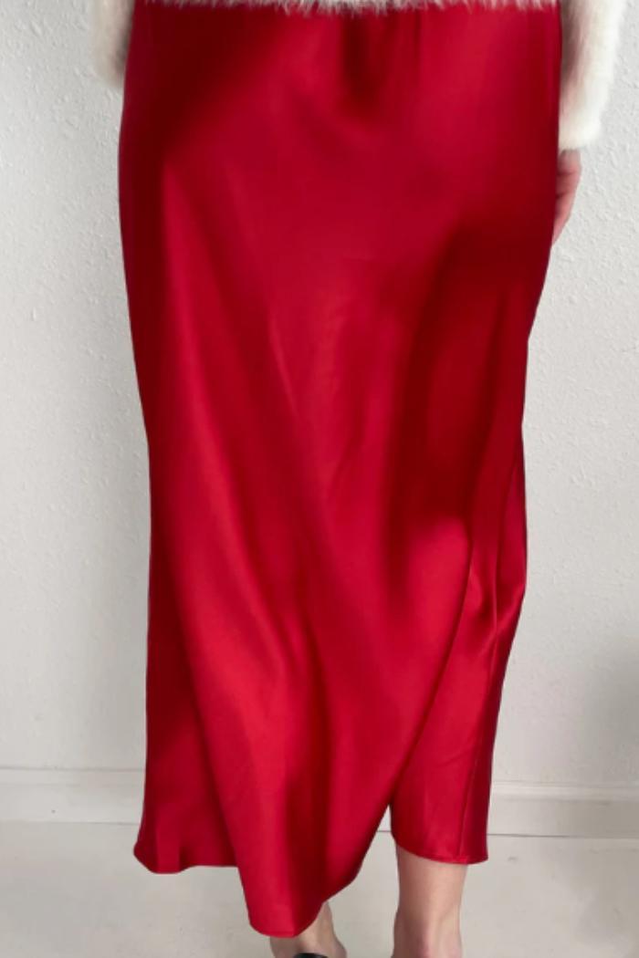 Perfect Satin Midi Skirt Product Image