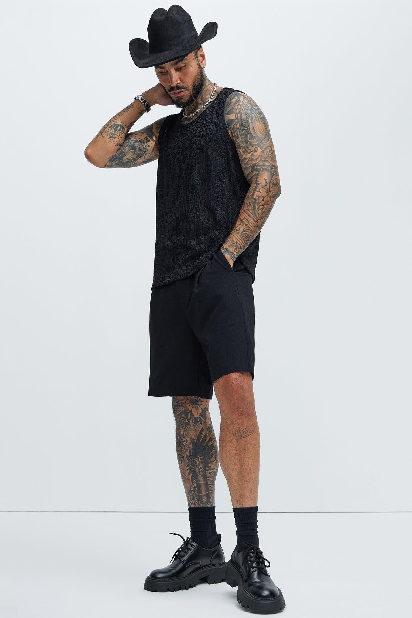 Sleek Textured Tank - Black Product Image