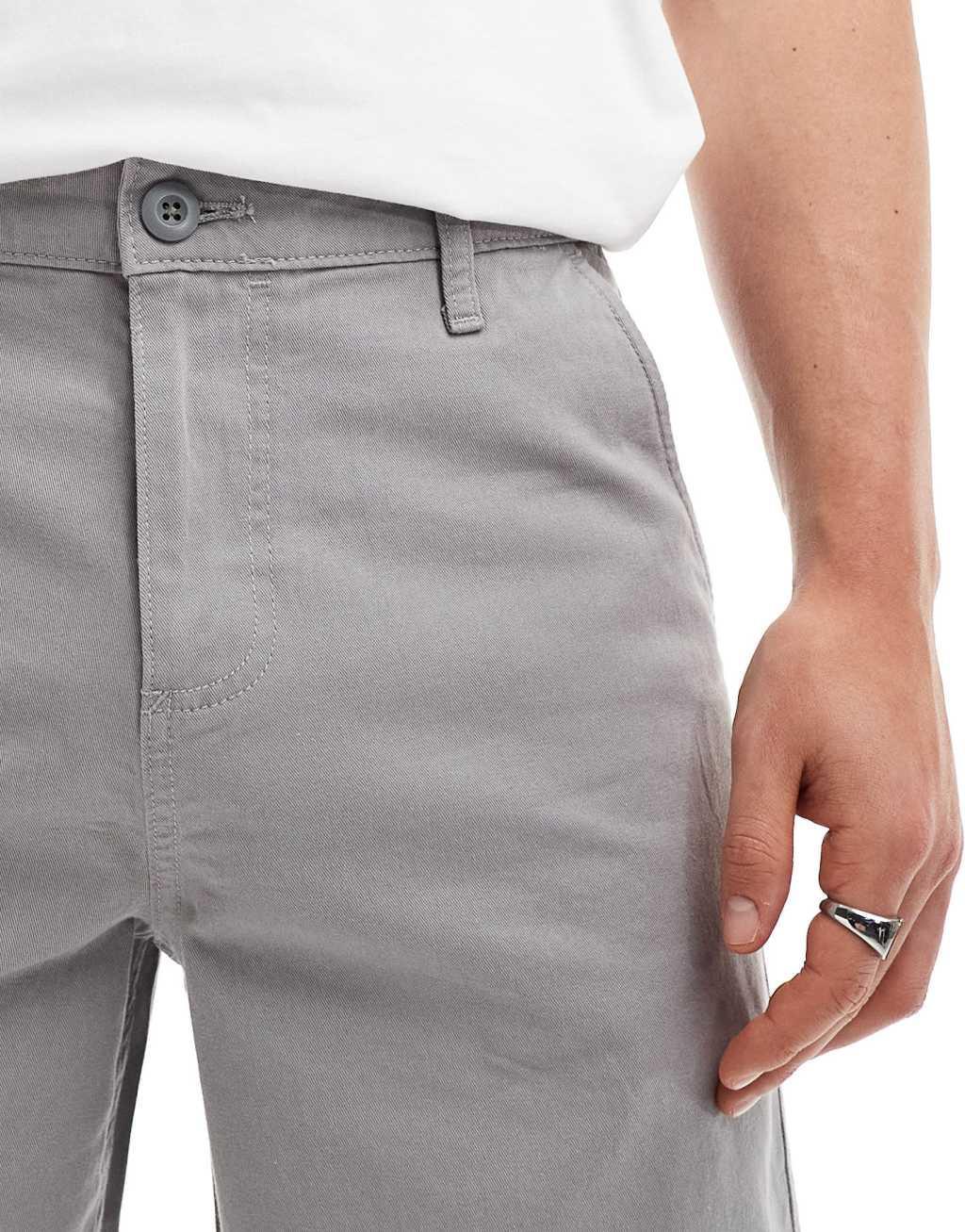 ASOS DESIGN chino shorts in gray Product Image