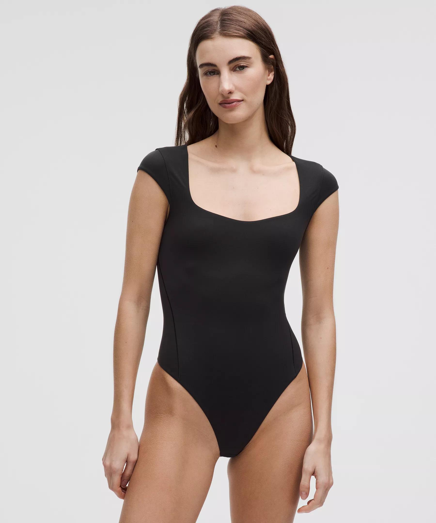 Wundermost Ultra-Soft Nulu Sweetheart Cap-Sleeve Thong Bodysuit Product Image