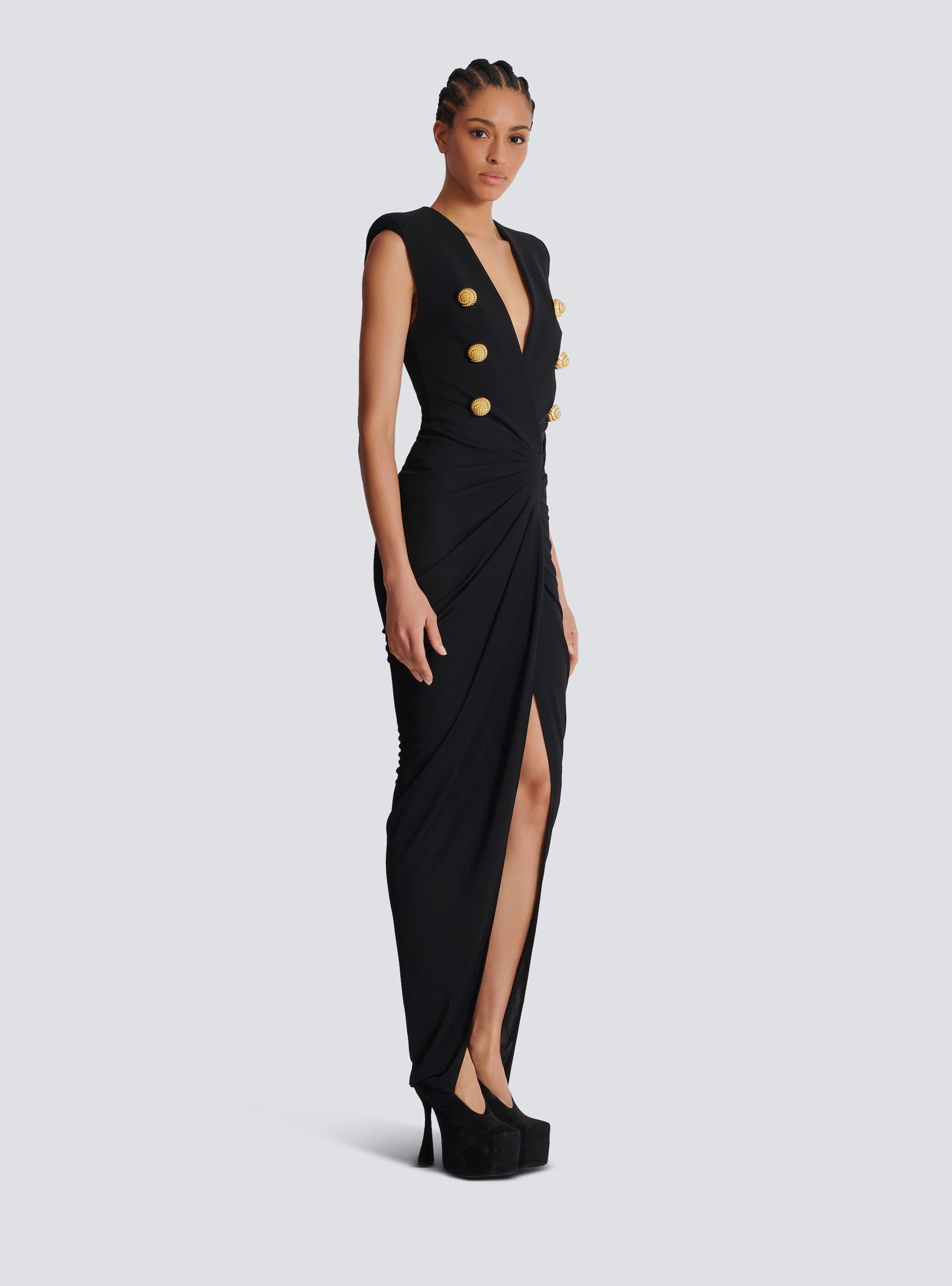 Long tailored crepe dress Product Image