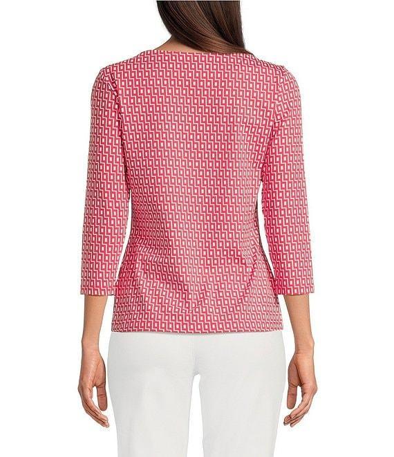 J.McLaughlin Wavesong Catalina Cloth Button Boat Neck 3/4 Sleeve Top Product Image