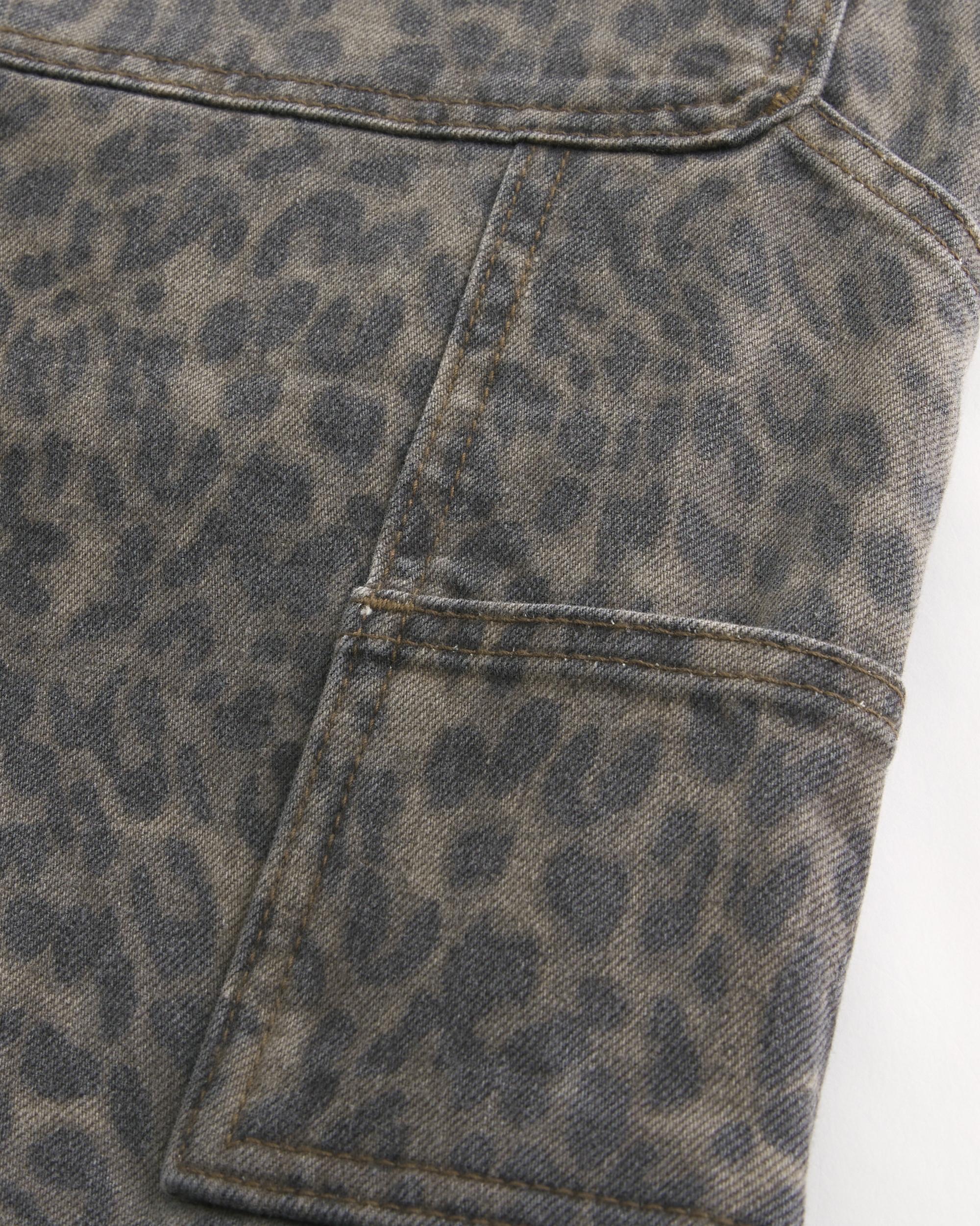 Leopard Print Baggy Painter Jeans Product Image