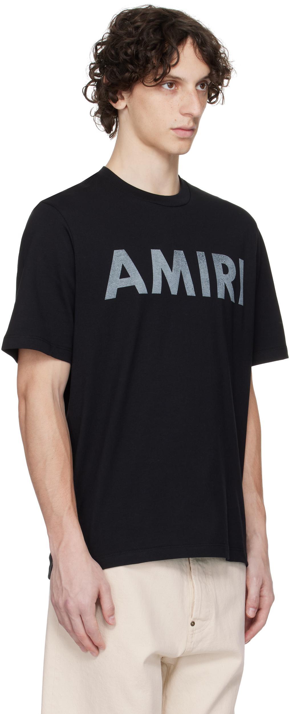 AMIRI Black Cotton T-shirt With Bold Logo Statement Product Image