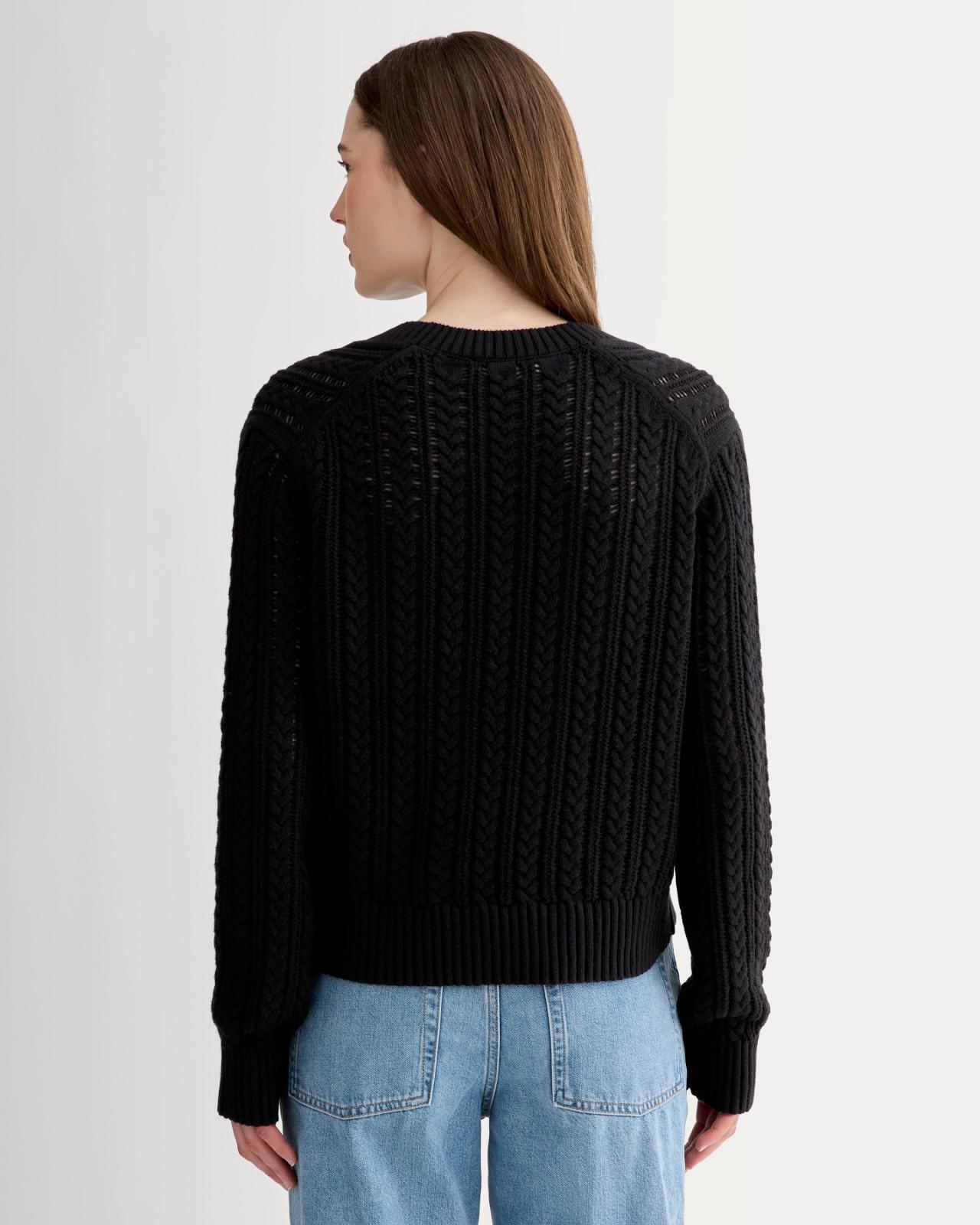 Womens Mesh Cable V-Neck in Everyday Cotton Sweater by Everlane Product Image