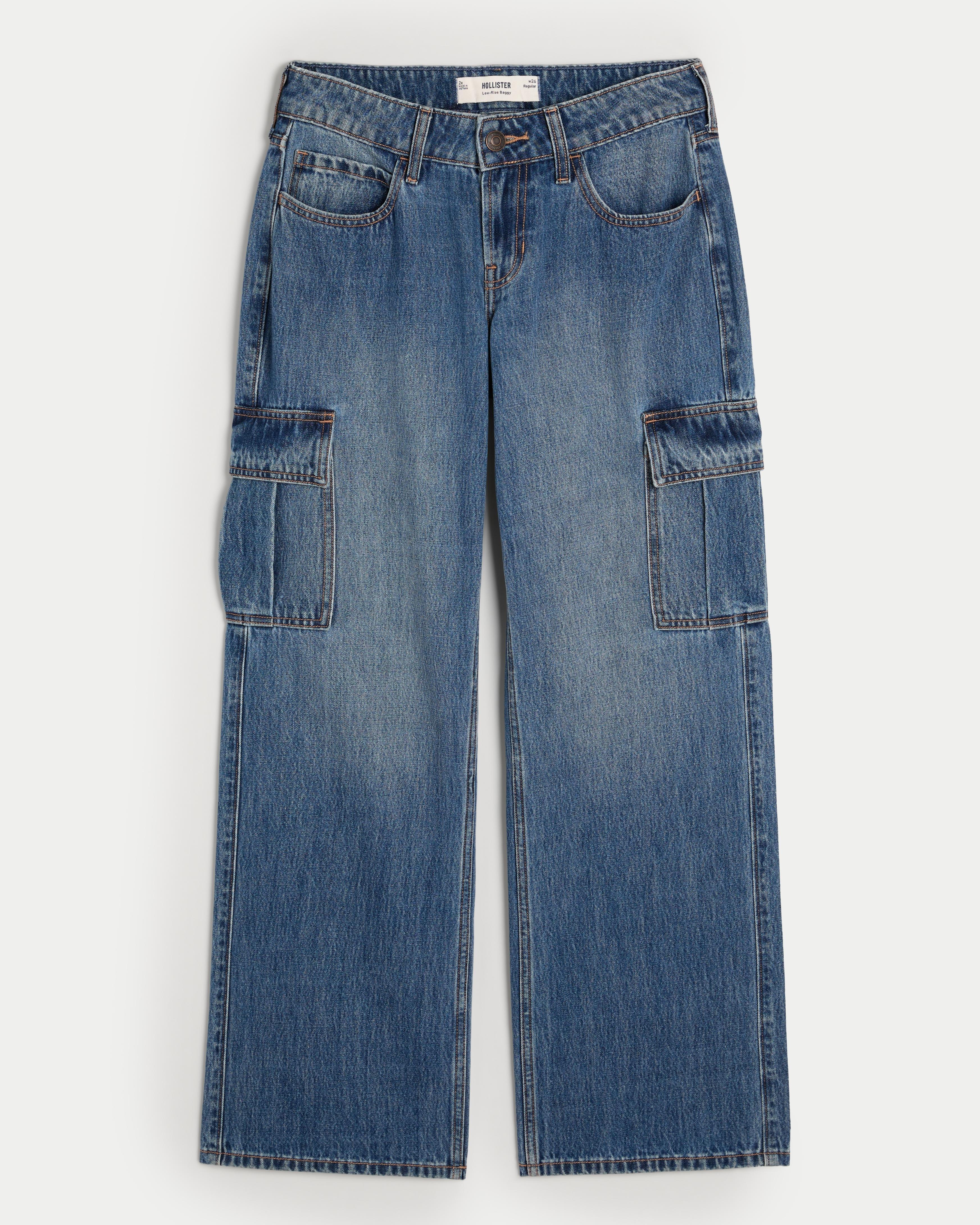 Low-Rise Ripped Light Wash Baggy Jeans Product Image