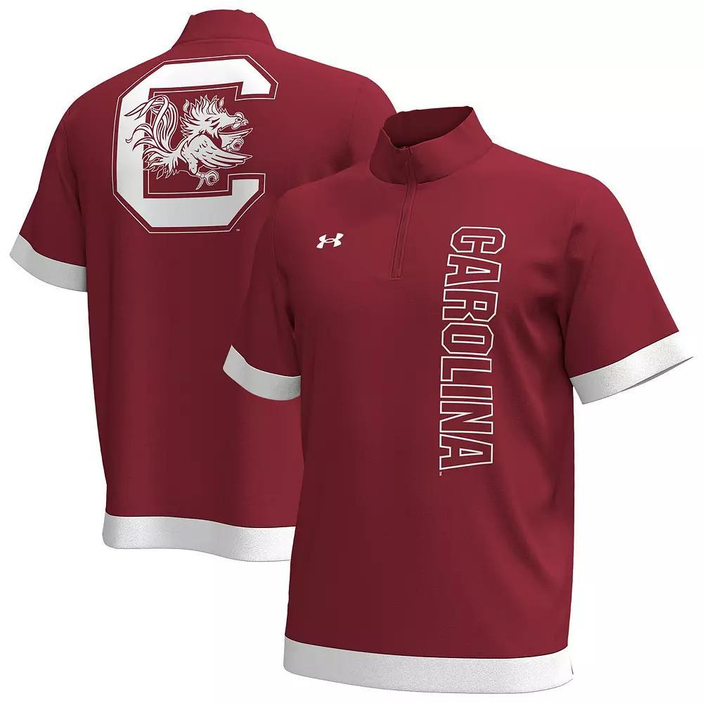 Men's Under Armour Garnet South Carolina Gamecocks 2024 On-Court Shootaround Quarter-Zip T-Shirt, Size: XL, Red Product Image