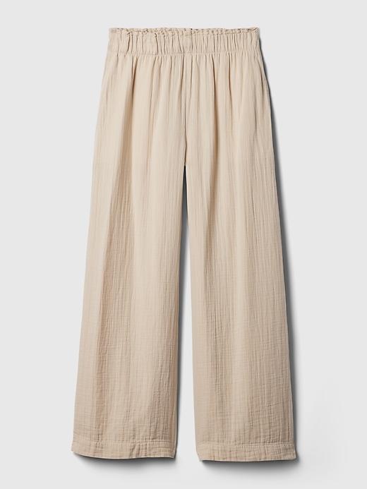 Mid Rise Crinkle Gauze Wide-Leg Pants Product Image