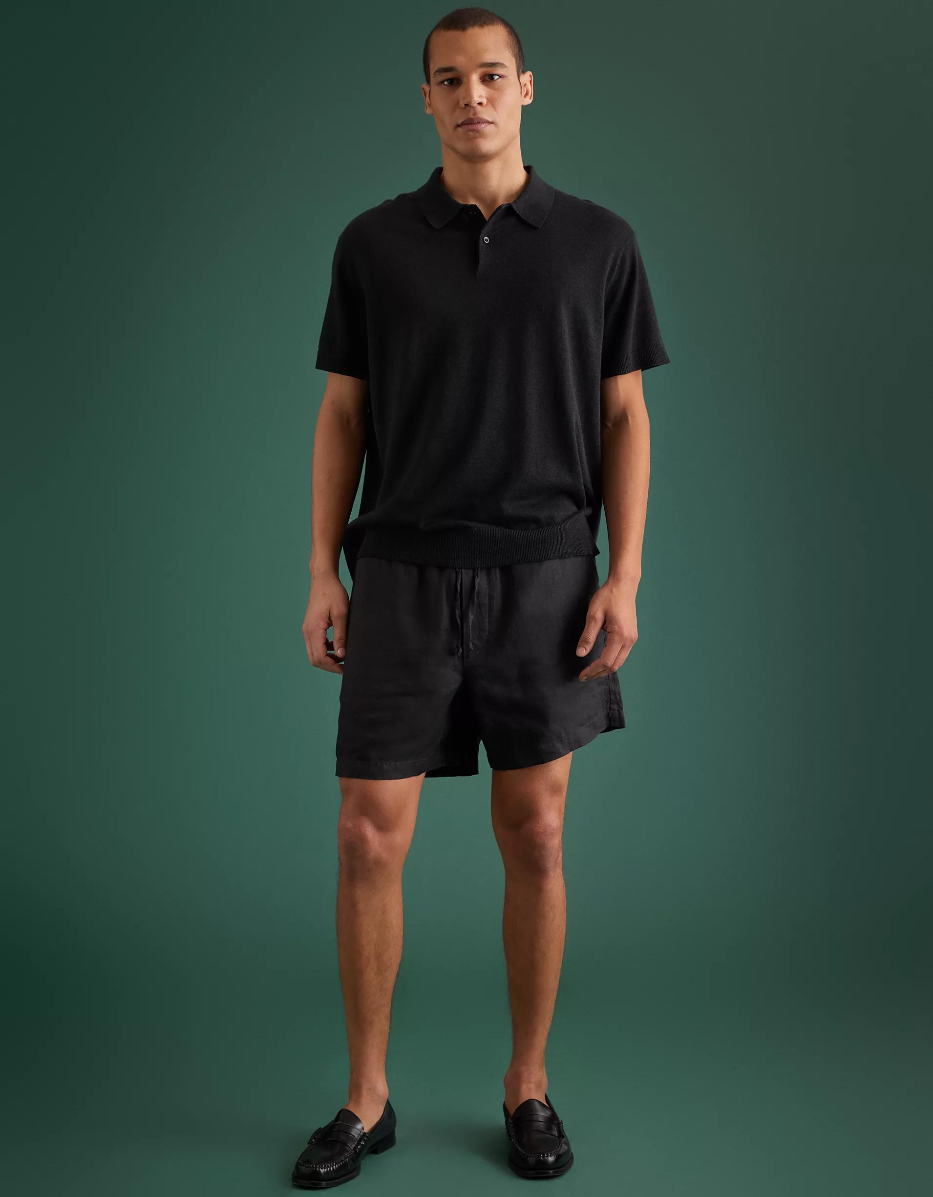 AE77 Premium Linen Pull-On Short Product Image