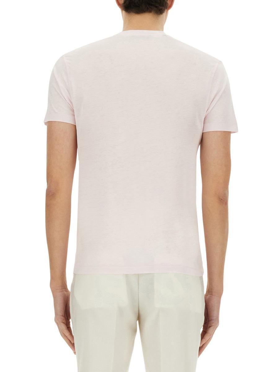 TOM FORD Placed Rib Slim-fit Lyocell And Cotton-blend T-shirt In Neutrals Product Image