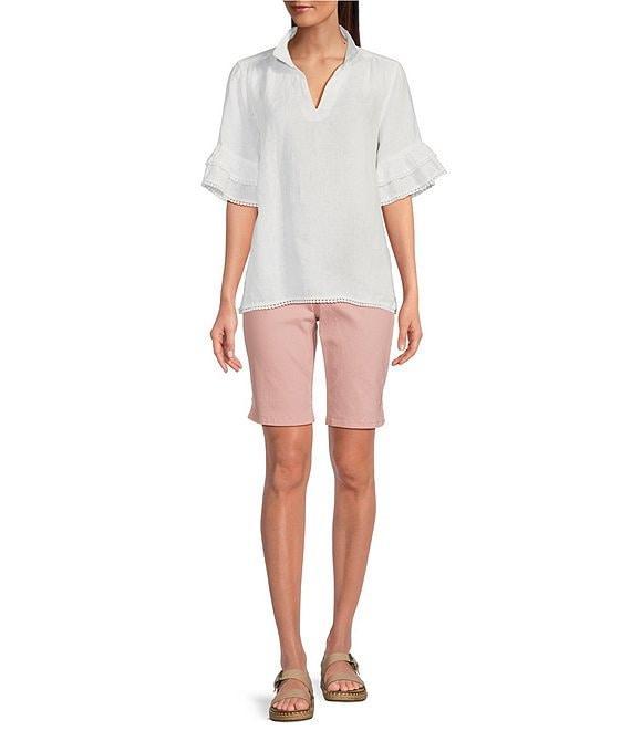 Code Bleu Chelsea Stretch Denim High Rise Bermuda Shorts Product Image