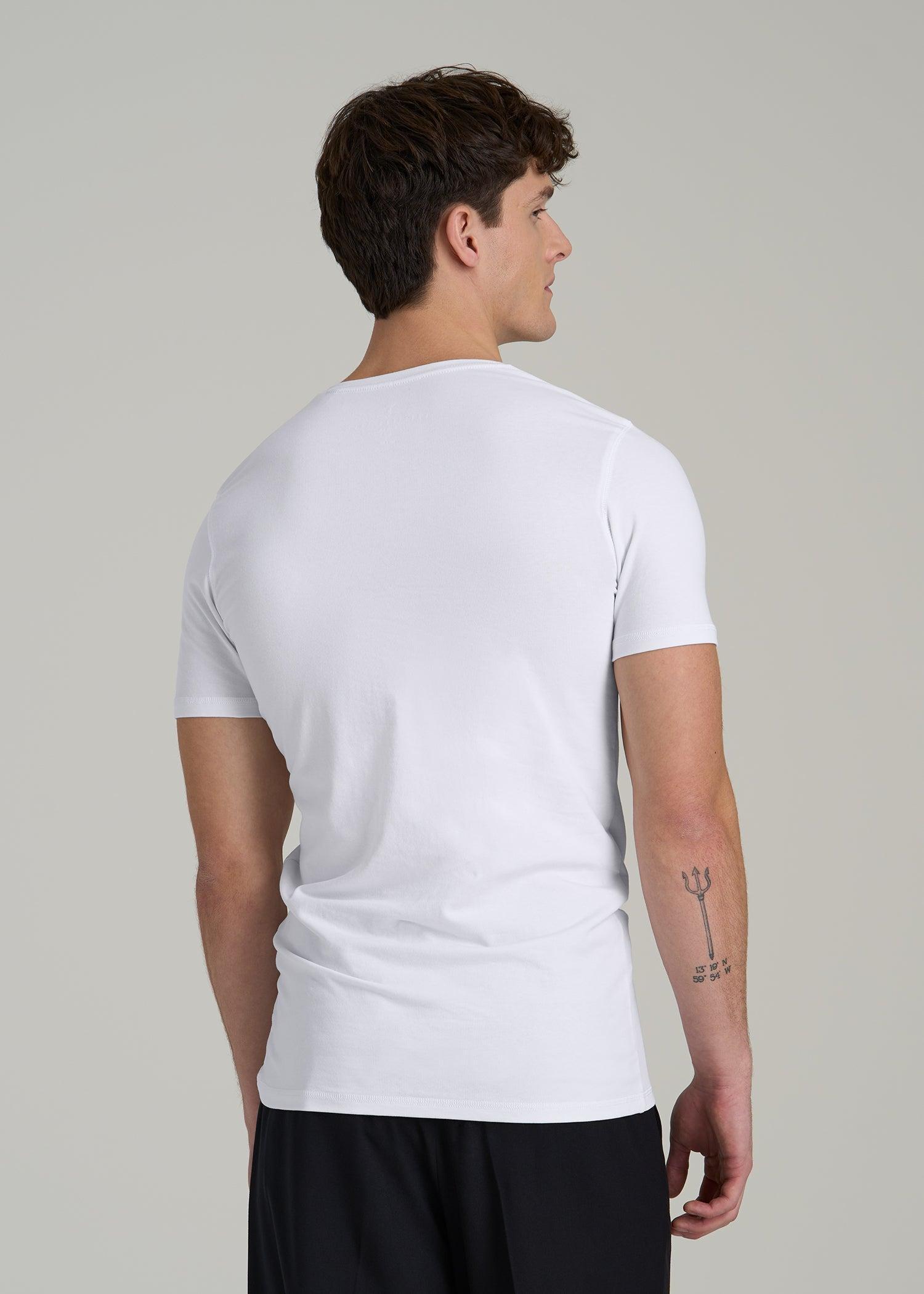 The Essential SLIM-FIT V-Neck Tee for Tall Men in White Male Product Image