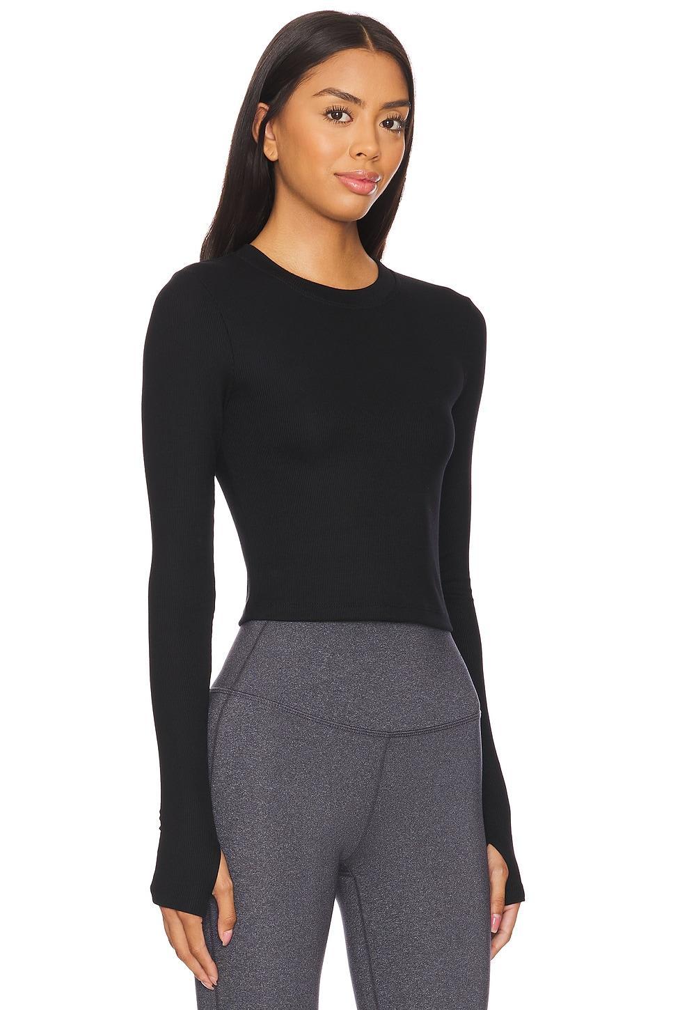 Louise Rib Long Sleeve Crop Top Splits59 Product Image