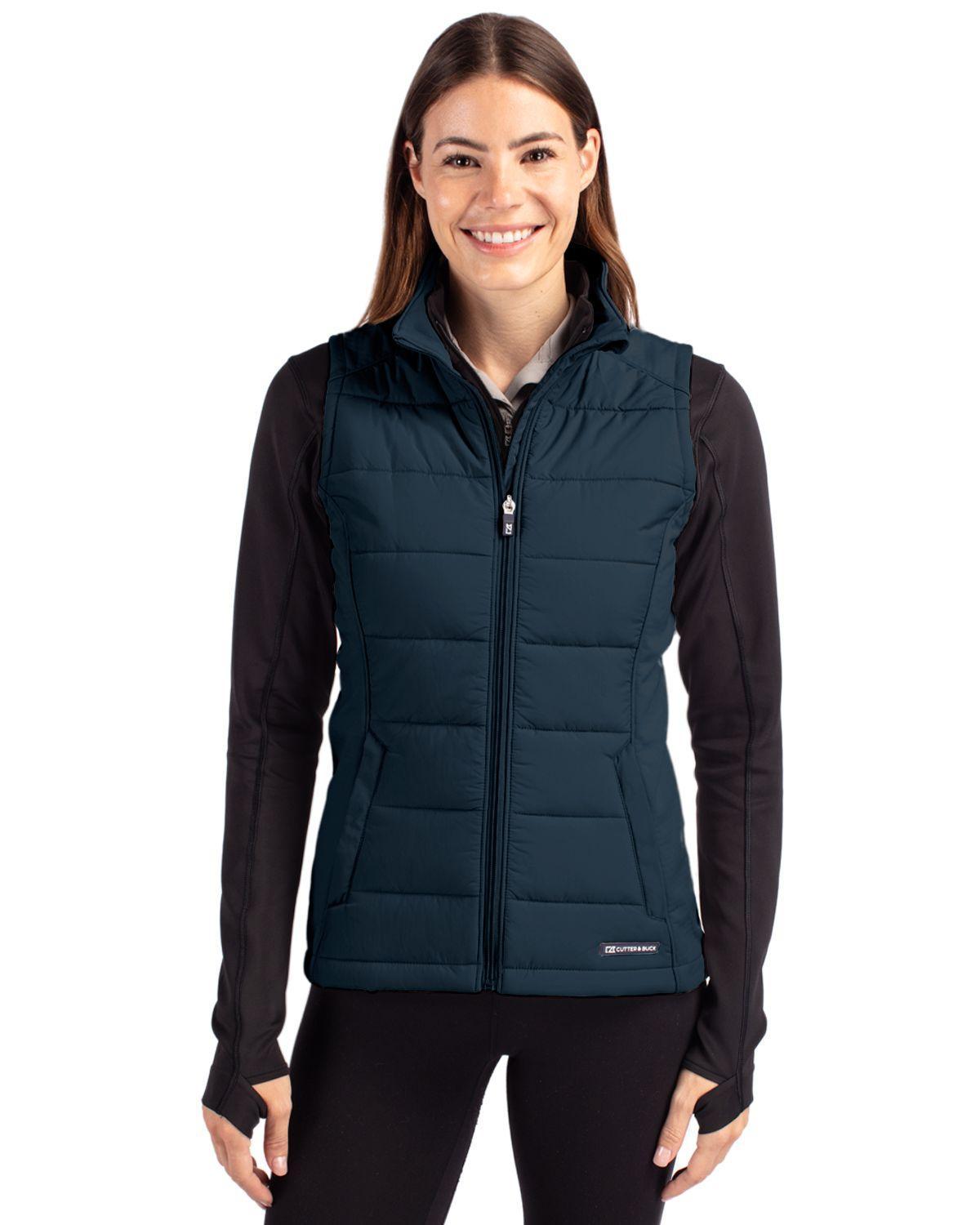 Cutter & Buck Womens Evoke Hybrid Eco Softshell Recycled Full Zip Vest Product Image