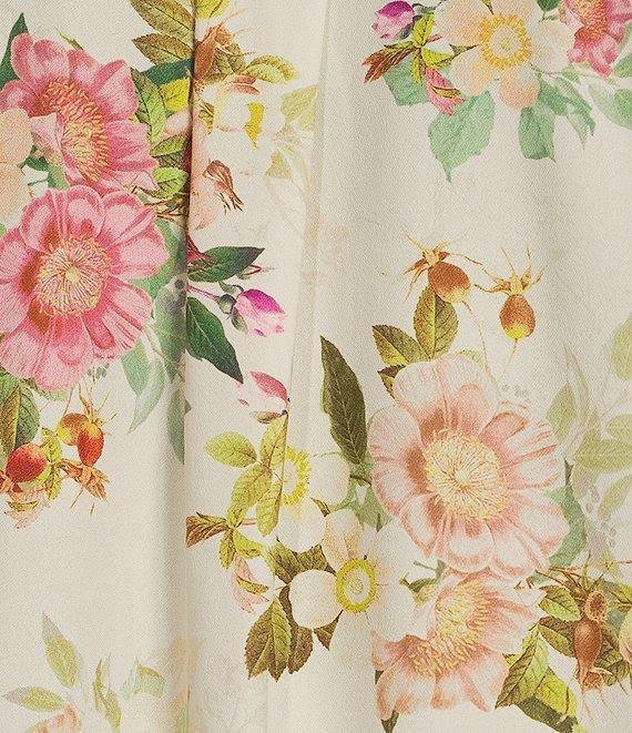 Alex Marie Piper Twill Floral Print Point Collar Long Sleeve Button Front Coordinating Top Product Image