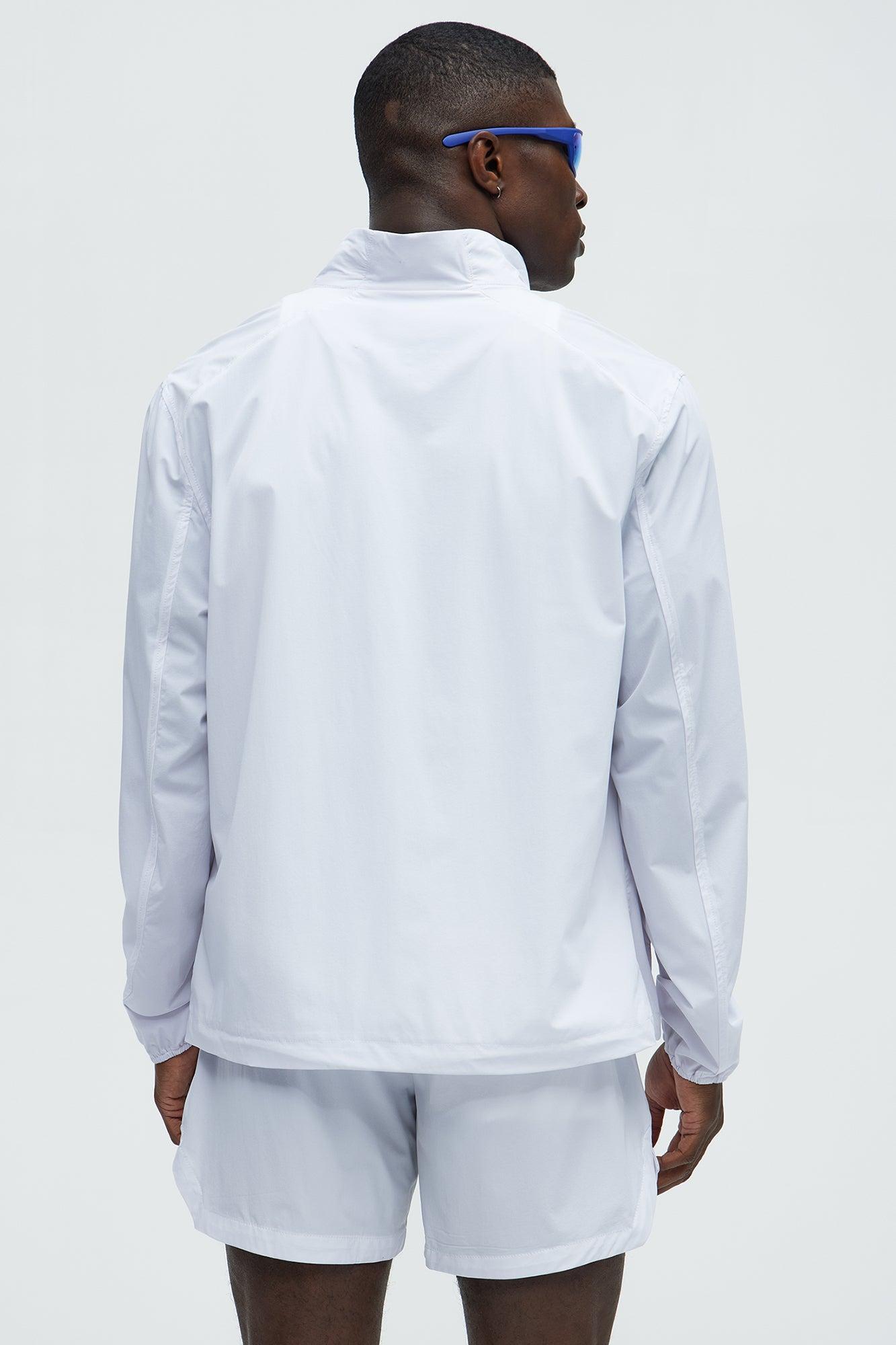 Lightweight Stretch Running Windbreaker Jacket - White Product Image