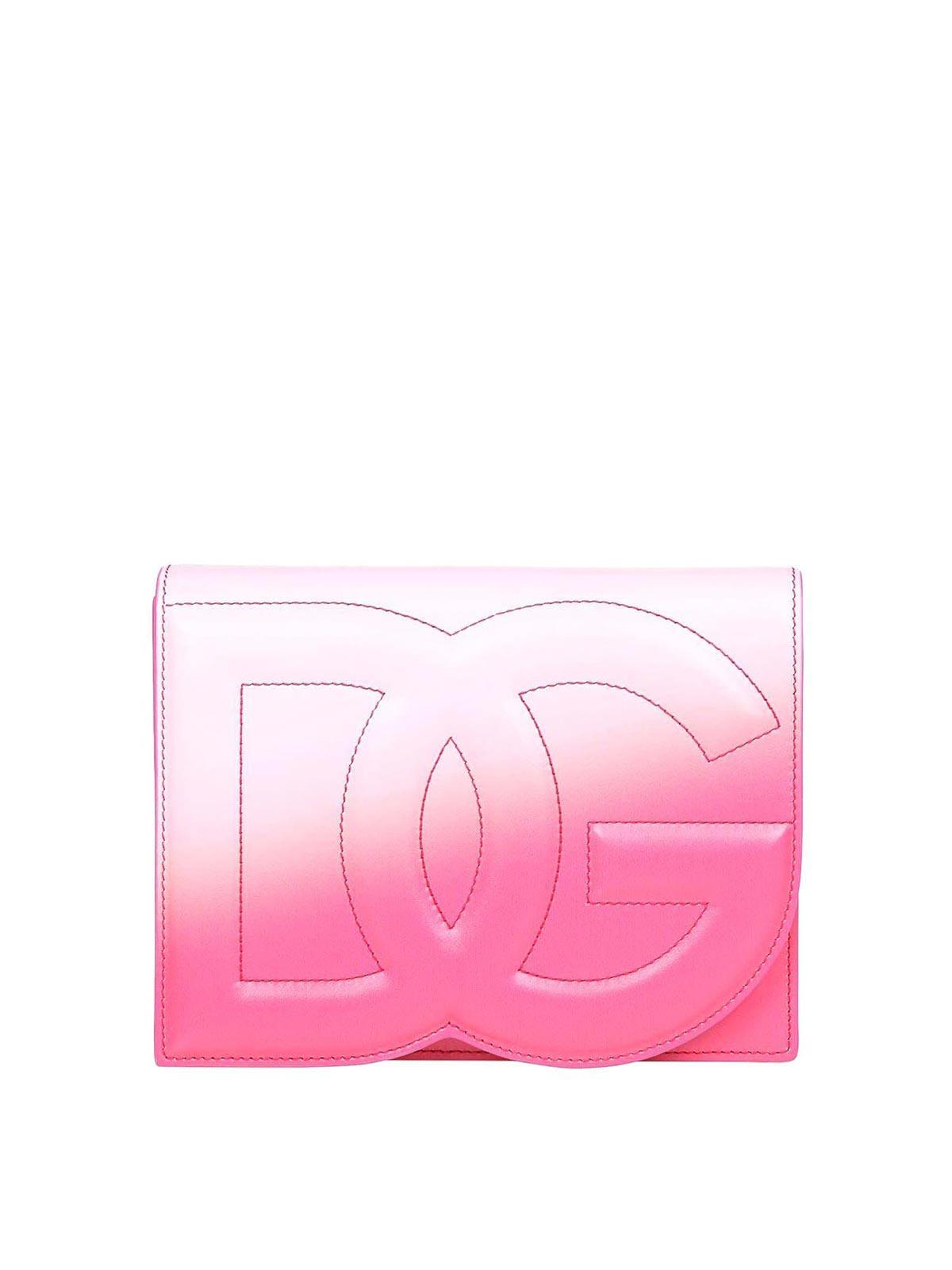 DOLCE & GABBANA Crossbody Bag In Leather With Logo Color Pink Degrade In Rosado Product Image