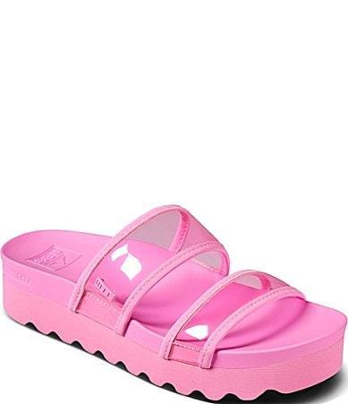 Reef Womens Vista Hi-Energy Clear Strap Platform Slides Product Image