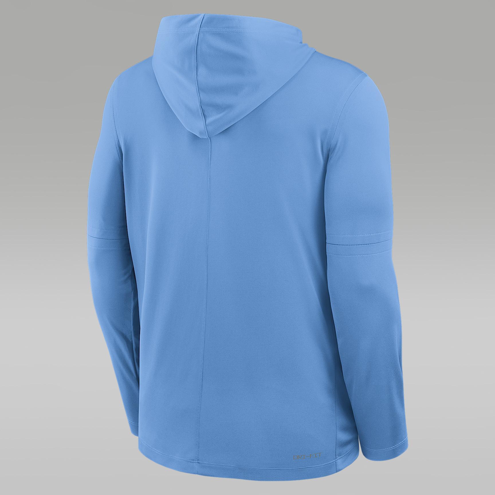 Mens North Carolina Sideline Jordan Brand Dri-FIT College Long-Sleeve Hooded Top | 0JB94EYNCN-7XL Product Image