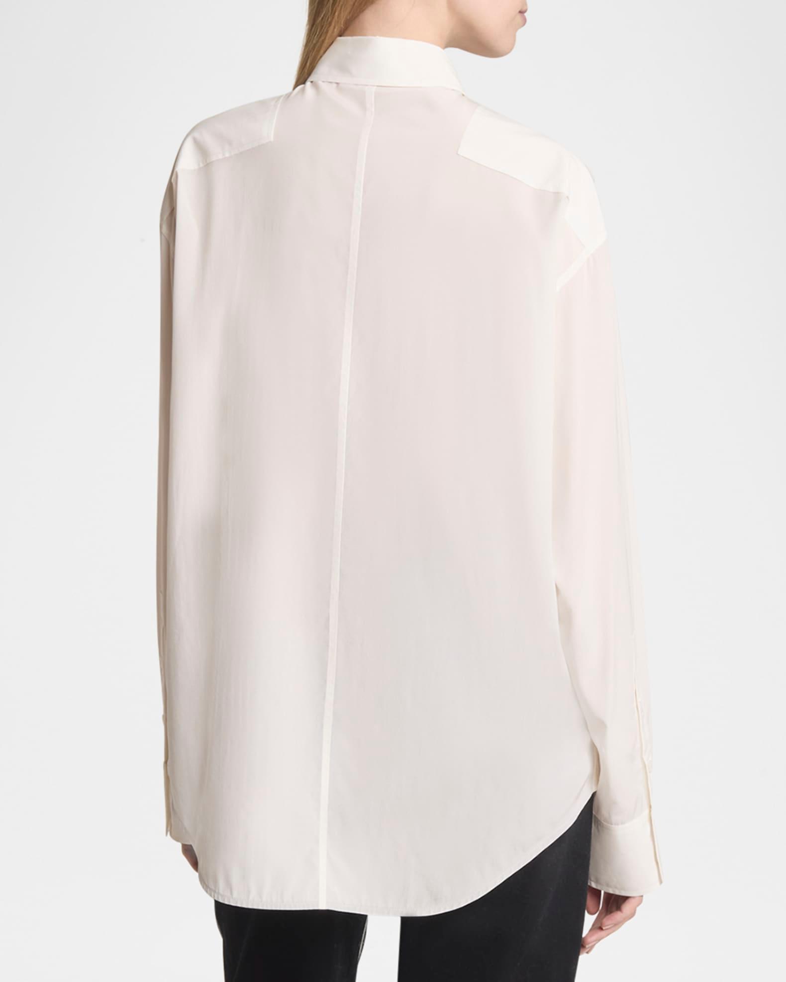 Demi Button-Down Stretch Silk Viscose Blouse Product Image