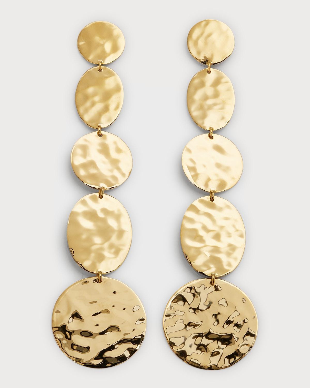 5-Tier Linear Crinkle Earrings in 18K Gold Product Image