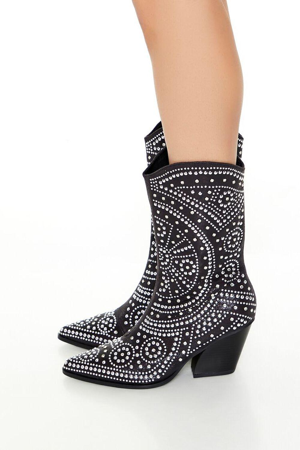 Studded Faux Leather Cowboy Boots | Forever 21 Product Image