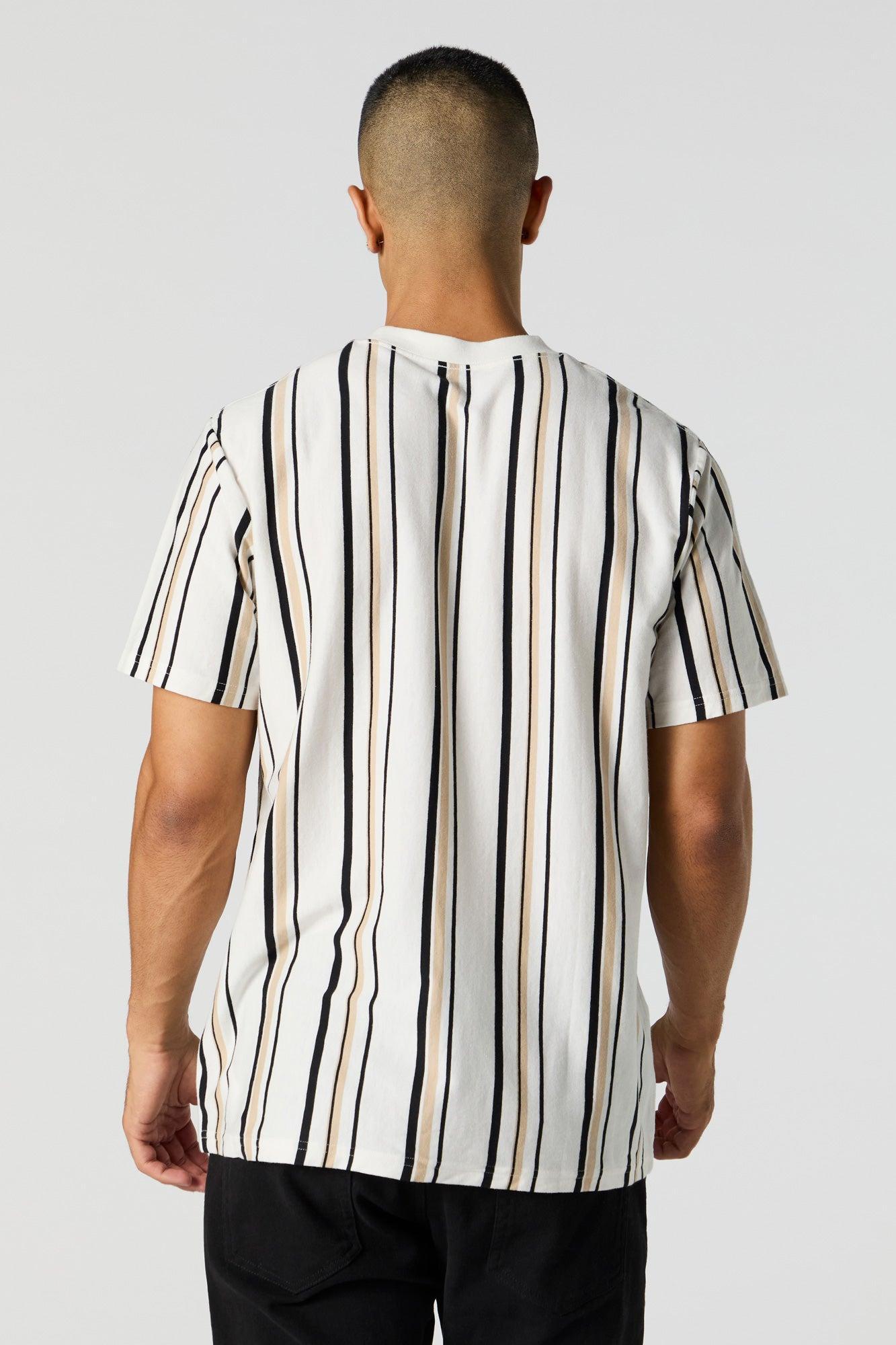 Embroidered Striped T-Shirt Male Product Image