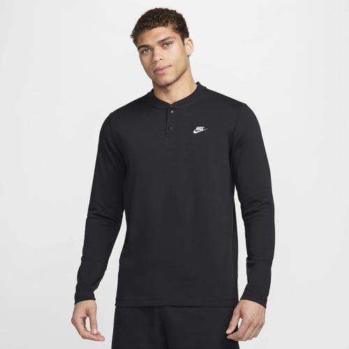 Men's Nike Club Fleece Long Sleeve Henley, Size: XL, Dark Gray Grey Product Image