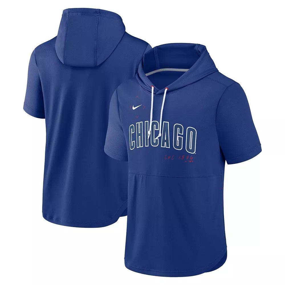 Men's Nike Royal Chicago Cubs Springer Short Sleeve Team Pullover Hoodie, Size: Small, Blue Product Image