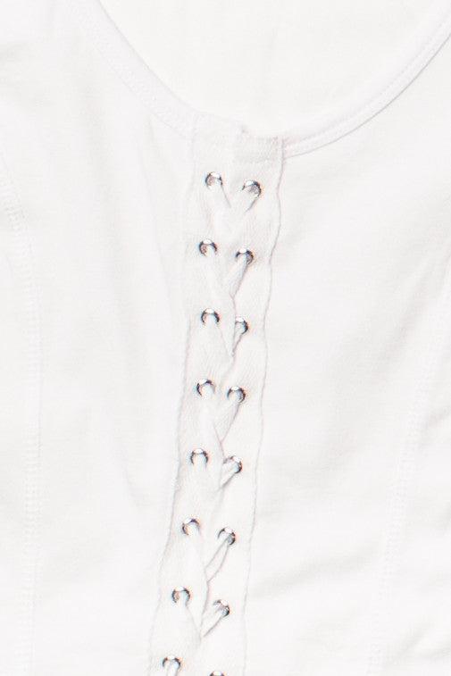 Red Lace Up Front Tank Product Image