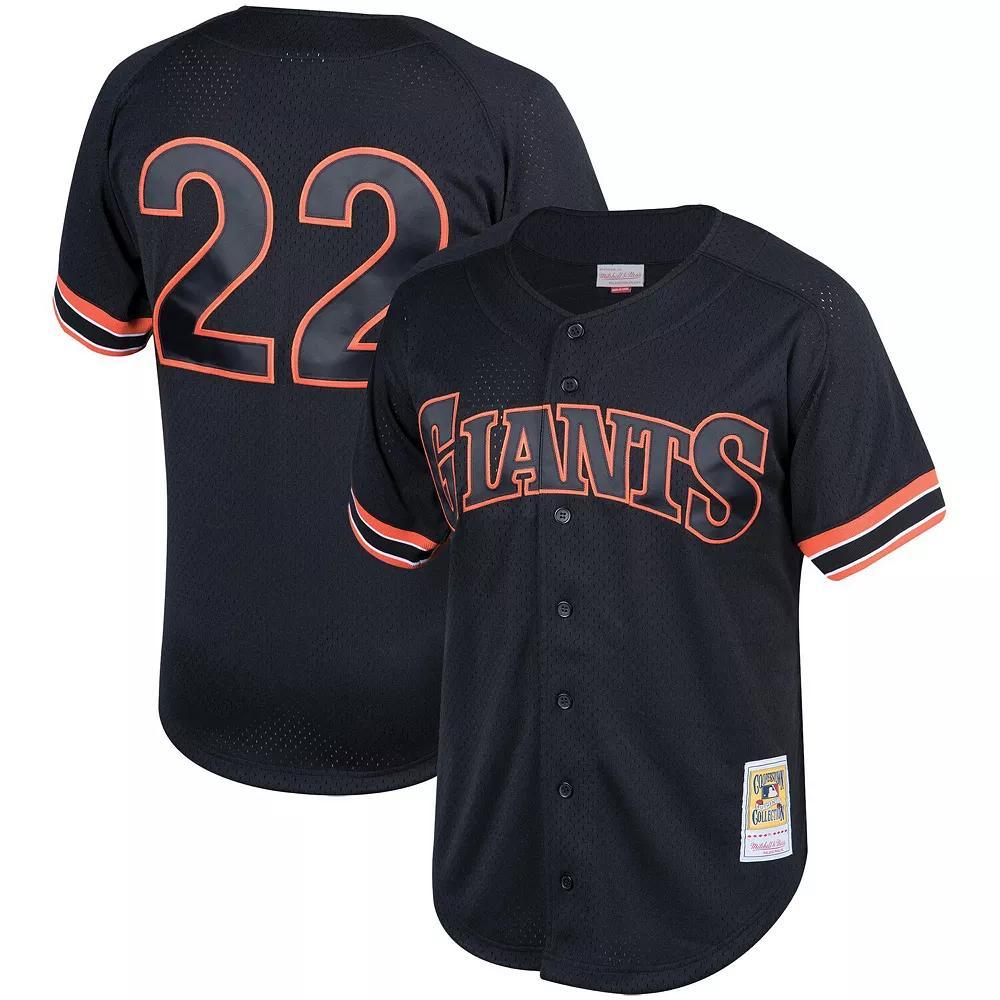 Men's Mitchell & Ness Will Clark Black San Francisco Giants Cooperstown Collection Mesh Batting Practice Button-Up Jersey, Size: Medium Product Image