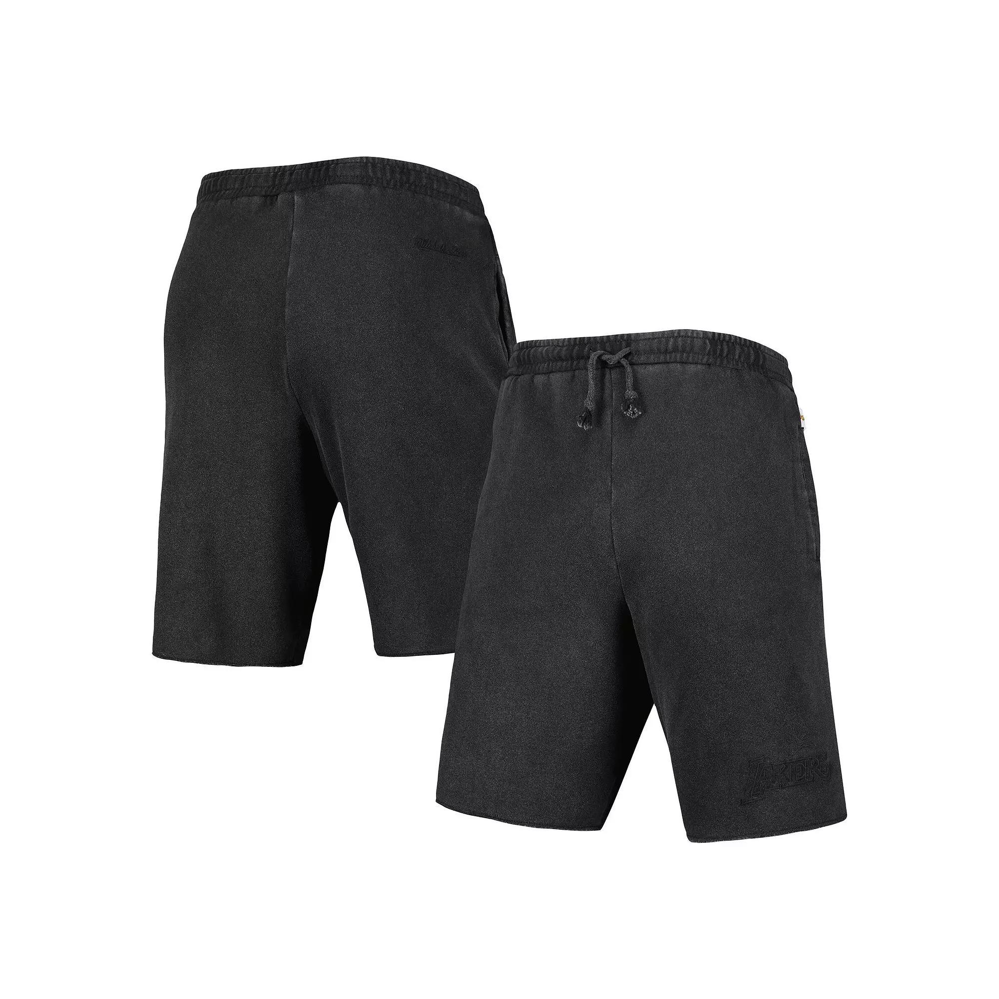 Men's Mitchell & Ness Black Los Angeles Lakers French Terry Tonal Fleece Shorts,  Product Image