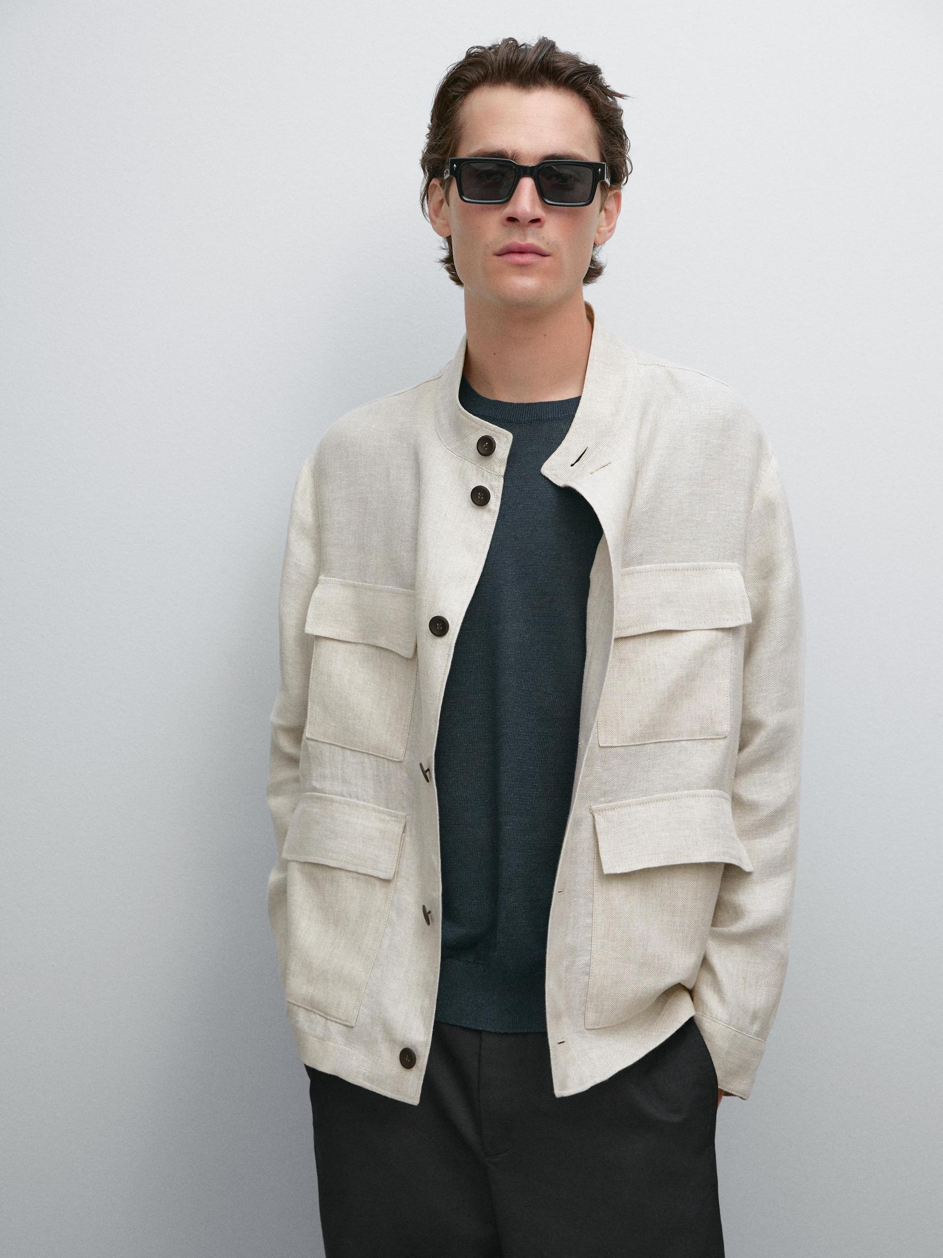 Total look linen overshirt Product Image