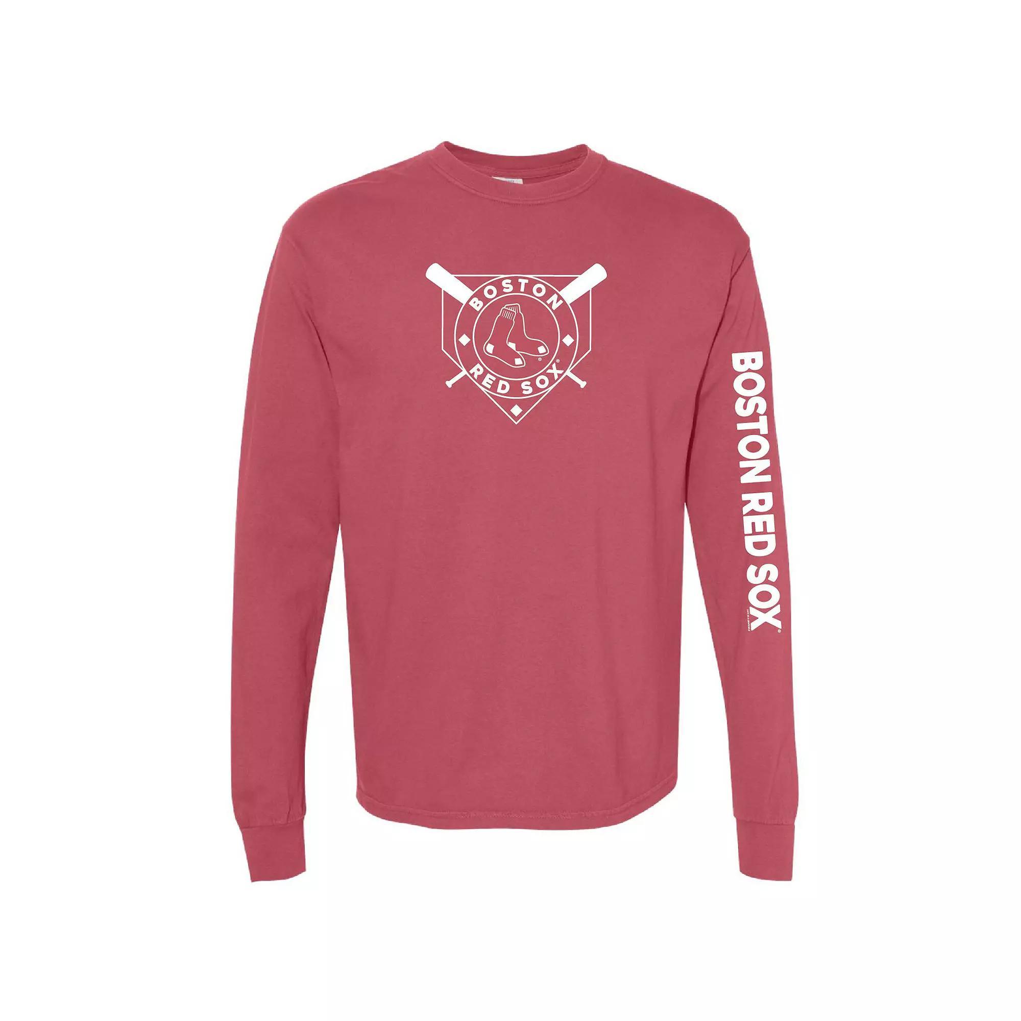 Women's Soft as a Grape Red Boston Red Sox Pigment Dye Long Sleeve T-Shirt, Size: Large Product Image