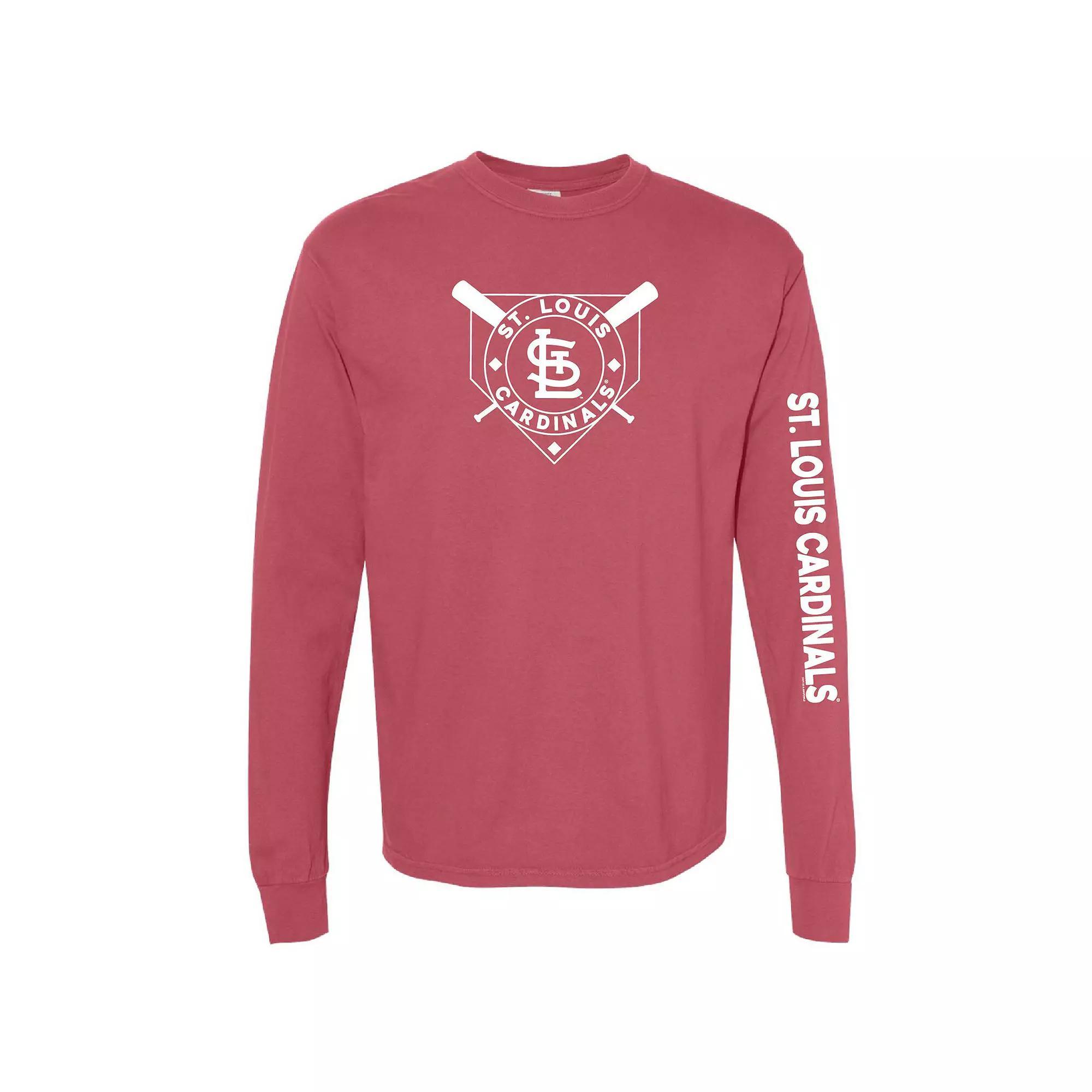 Women's Soft as a Grape Red St. Louis Cardinals Pigment Dye Long Sleeve T-Shirt,  Product Image