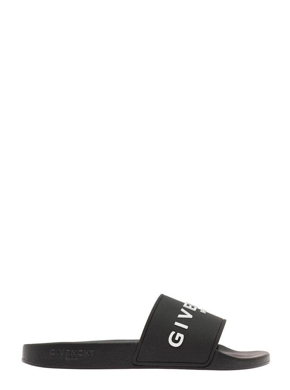 Black Logo-Print Pool Slides Product Image