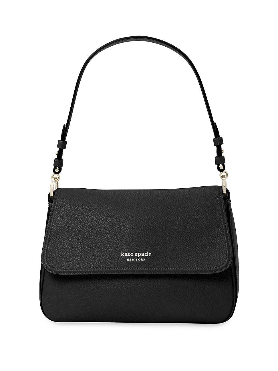 kate spade new york Hudson Pebbled Leather Medium Convertible Flap Shoulder Bag Product Image