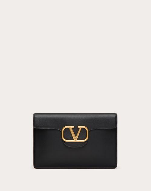 VALENTINO GARAVANI LOCÒ CALFSKIN CLUTCH BAG Product Image