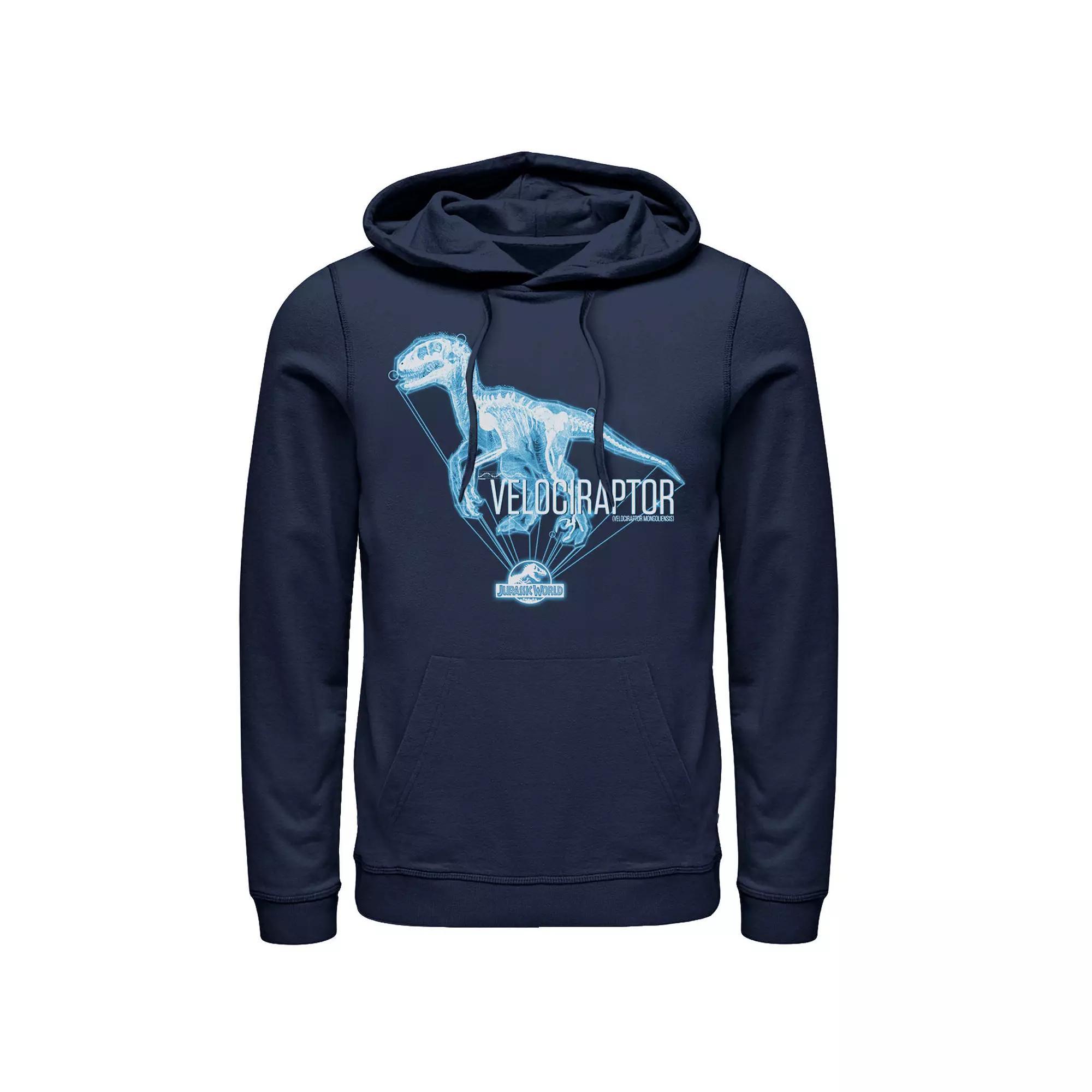 Men's Jurassic World Velociraptor Hologram Title Logo Hoodie,  Product Image