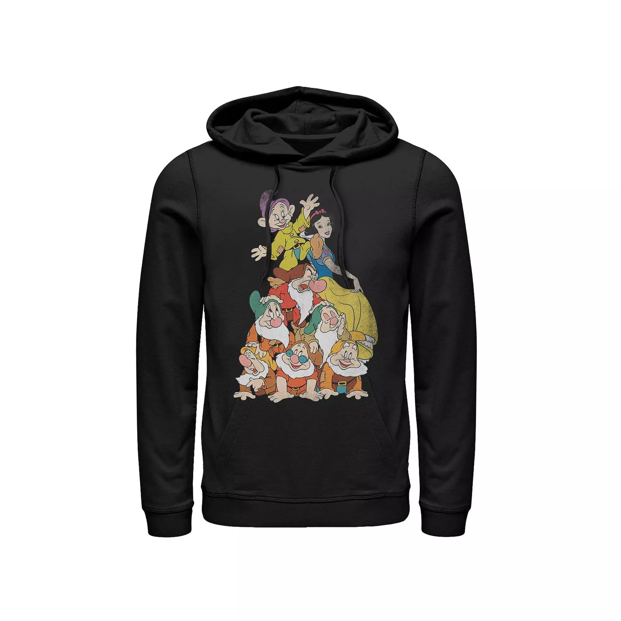 Disney's Snow White Seven Dwarf Stack Men's Hoodie, Size: Small, Black Product Image