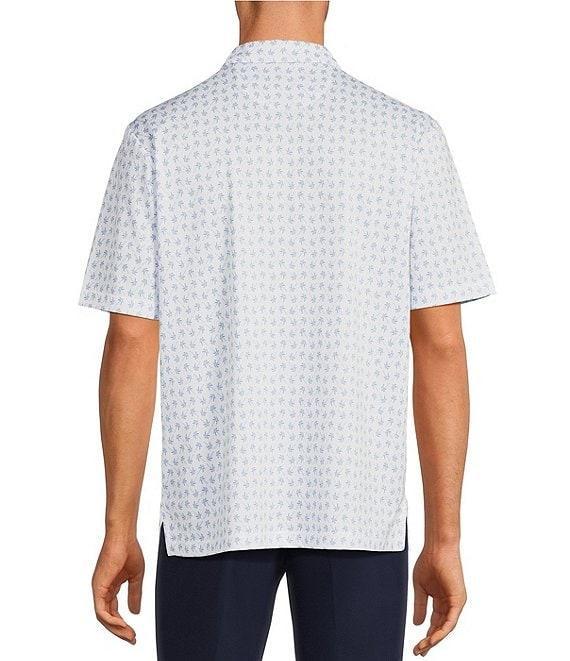 Roundtree & Yorke Performance Short Sleeve Mini Palm Tree Print Polo Shirt Product Image