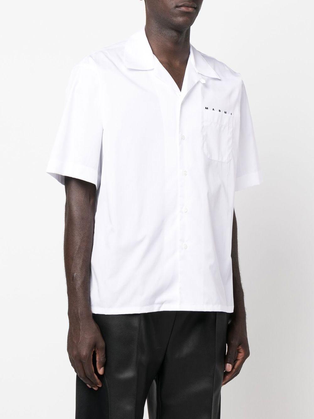 logo-print poplin bowling shirt Product Image